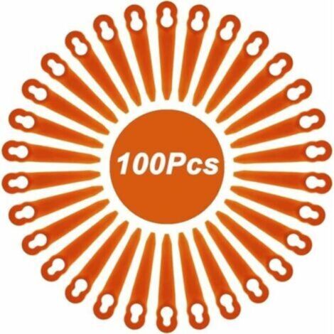 Lot de 100 Lames Compatible pour Coupe Bordure Stihl PolyCut 2 2 PolyCut 3 2, FSA 45 FSA 57 FSE 52, Lames en Plastique pour Coupe Bordure Stihl sans Fil H166