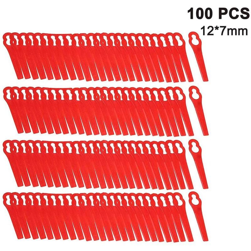 Lot de 100 lames de coupe-herbe en plastique sans fil