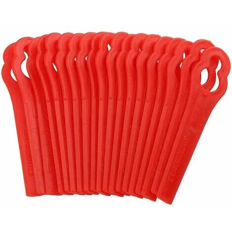 Lot de 100 Lames de Rechange en Plastique pour Coupe-Bordure Rouge Lames de Tondeuse Lame Plastique Coupe Bordure(L83 rouge 127mm)