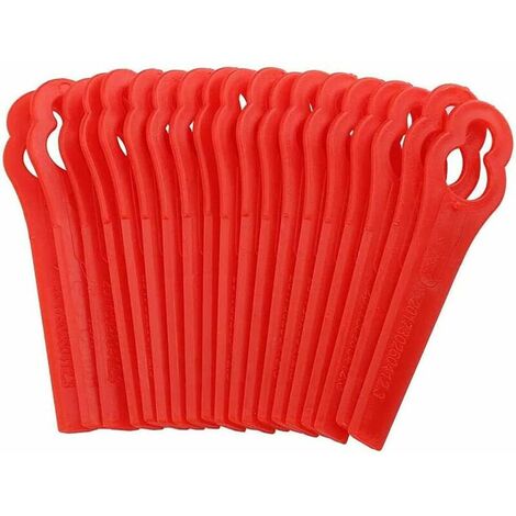Lot de 100 Lames de Rechange en Plastique pour Coupe-Bordure Rouge Lames de Tondeuse Lame Plastique Coupe Bordure(L83 rouge 127mm)