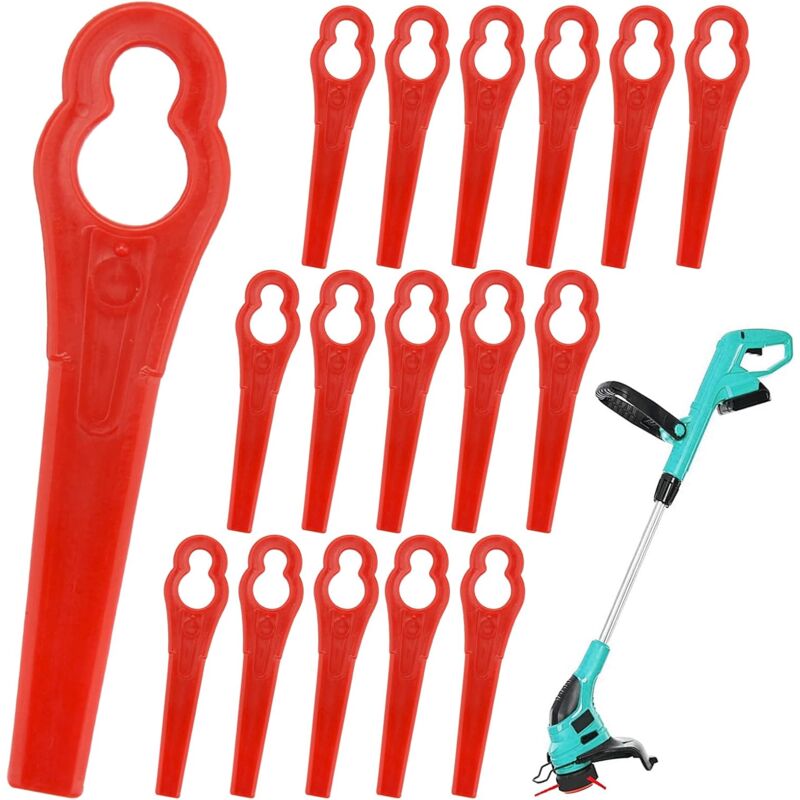 Lot de 100 lames de rechange en plastique pour débroussailleuse - Accessoire d'entretien de la pelouse - Pour tondeuse à gazon sans fil