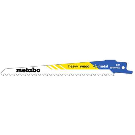 Lot de 100 lames de scie sabre METABO 628259000 - 150x1,25mm / 3,2-5,1 heavy wood + metal
