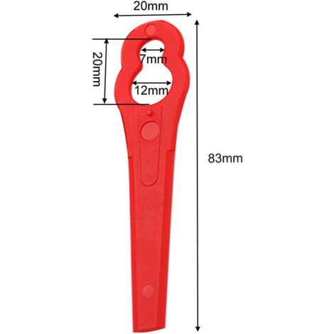 TOOLIVE Lot de 100 Lames en Plastique de Rechange pour Coupe Bordure Florabest LIDL FRTA 20 A1,FAT 18B3, FRT18A