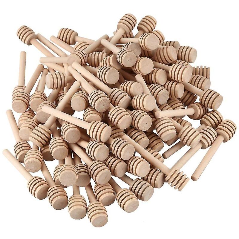 Fei Yu - Lot de 100 mini bâtonnets à miel en bois de 3 pouces, emballés individuellement, pour distribuer des pots de miel