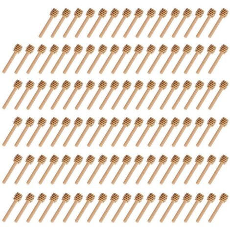 Lot de 100 mini cuillères à miel en bois – Design à tête fendue pour un service rapide – Accessoire de cuisine pratique et élégant - 100pcs