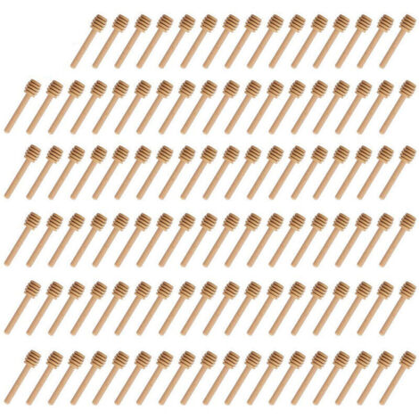 Lot de 100 mini cuillères à miel en bois – Design à tête fendue pour un service rapide – Accessoire de cuisine pratique et élégant - 100pcs