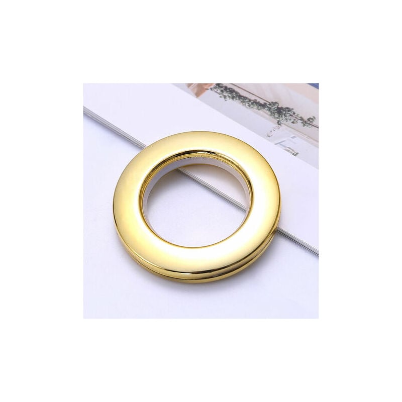 Lot de 100 œillets de rideau-4,3 de diamètre intérieur-En plastique ABS - Faible bruit-Pour rideaux à œillets-Dorés