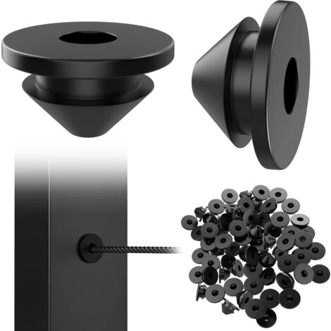 Lot de 100 œillets en caoutchouc pour câbles de garde-corps métalliques de 1/8", 5/32" 3/16", Œillets de 3,2 mm, Manchons de protection pour câbles de garde-corps métalliques, BL10-L