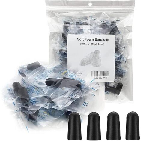 Lot de 100 paires de bouchons d'oreille en mousse ultra souple pour la suppression du bruit et le ronflement
