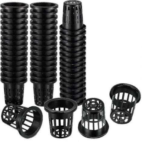 Lot de 100 paniers en maille de 4,5 cm avec fentes et larges bords filtrants pour la culture hydroponique.(BR)