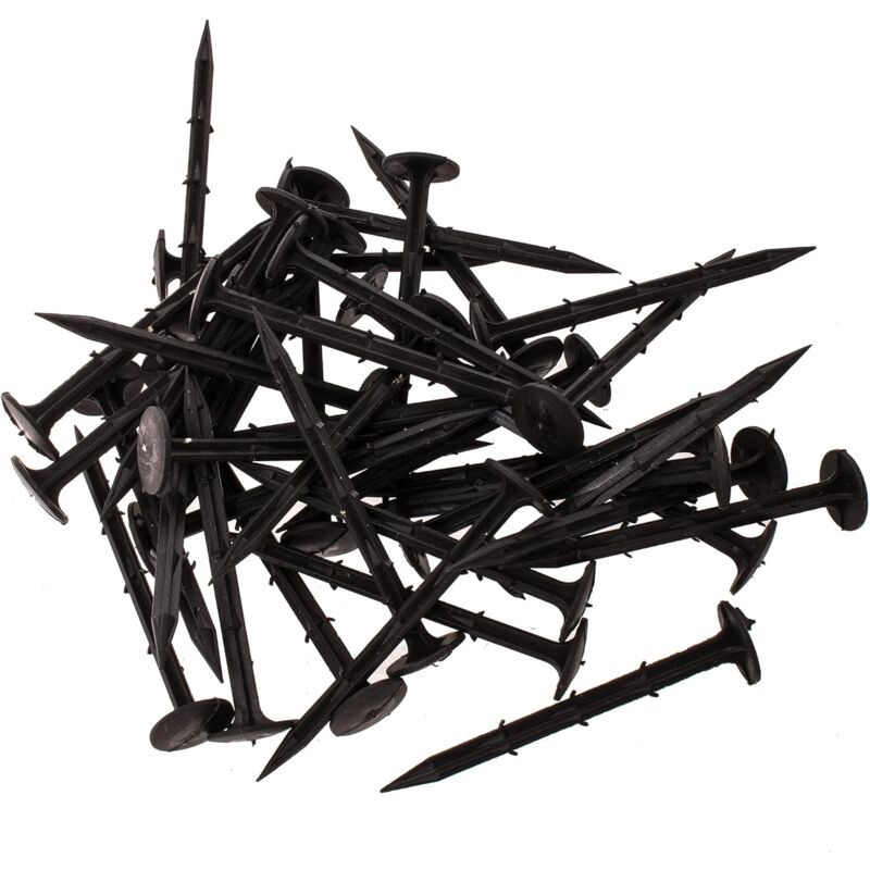 Memkey - Lot de 100 piquets d'ancrage au sol avec ardillon en plastique