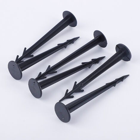 Lot de 100 Piquets d'ancrage en Plastique Noir 12 cm résistants aux UV