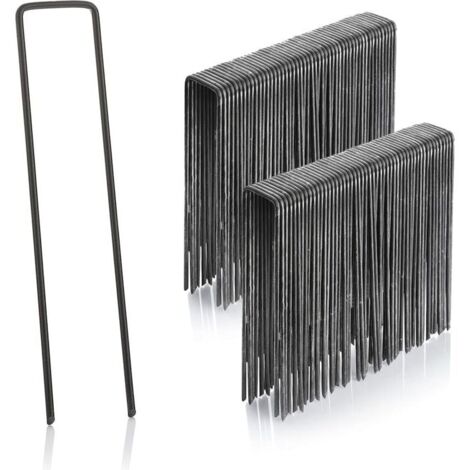 Lot de 100 Piquets de Fixation - 15 cm x 2.5 cm - 2.9 mm - Acier Galvanis-Sardine Piquet Terre Tente Jardin
