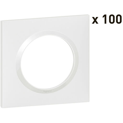 Lot de 100 plaques carrées dooxie 1 poste finition blanc (600941)