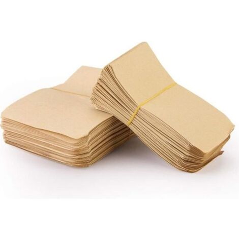 Lot de 100 Pochette Kraft Graines Sachet Sac Mini Enveloppe en Kraft Vintage Papier pour Semences Graines Bonbon Bijoux 6x10CM