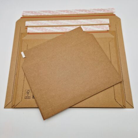 Lot de 100 Pochettes CARTON avec bande adhésive : 43 x 53 cm