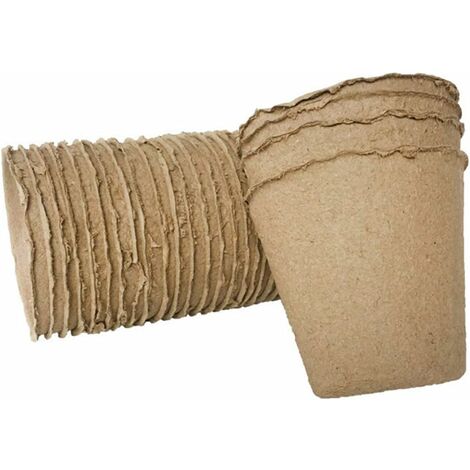 Lot de 100 pots biodégradables pour plantes de jardin marron