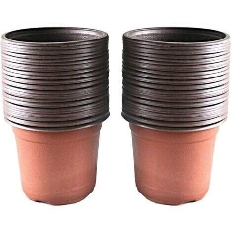 Lot de 100 pots en plastique pour semis et plantes, 10 cm，Doux et déformable, pas facile à casser