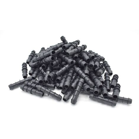 Lot de 100 raccords de jonction cannelés 16x16 pour micro irrigation
