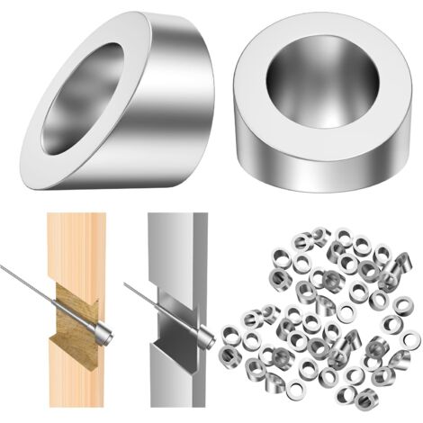 Lot de 100 rondelles d'angle de 5/16" pour extrémités de garde-corps d'escalier, rondelles biseautées à 30 degrés en acier inoxydable pour garde-corps invisible de 1/8" et 3/16", rondelles d'angle pou