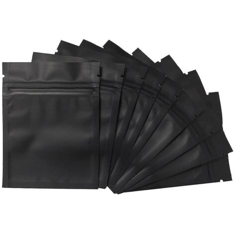 Lot de 100 sachets anti-odeurs - Sachets Mylar refermables de 7,6 x 10,2 cm (3 x 4 pouces) avec fermeture éclair plate