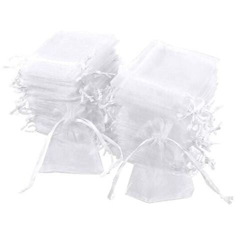 JijAcraft Lot De 50 Petits Sachets En Organza Bleu Marine - 7 X 9 Cm