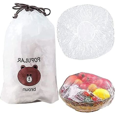 Lot De 100 Sacs De Conservation Réutilisables Et Élastiques Pour Aliments - Jetables - Anti-Poussière