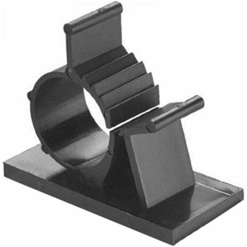 Lot de 100 serre-câbles réglables en nylon - Colliers de serrage réglables - Fixation de câble auto-adhésif - Pour organiser les câbles - Noir