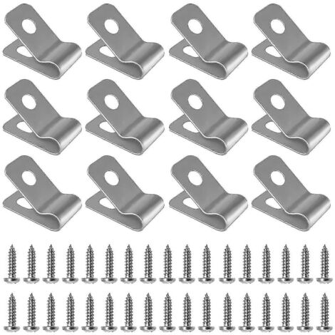Lot de 100 serre-fils avec vis, en acier inoxydable antirouille, pour fils de calibre 12 à 16, pour jardin et aménagement extérieur.
