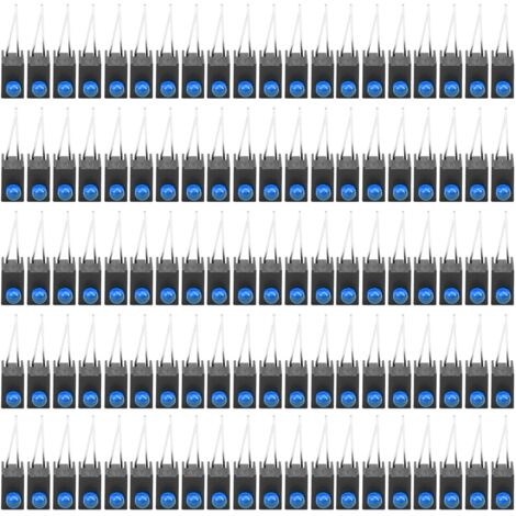 Lot de 100 Supports LED 3mm avec Lumière Bleue – Pour Diode avec Douille Latérale Unique, Accessoire Industriel