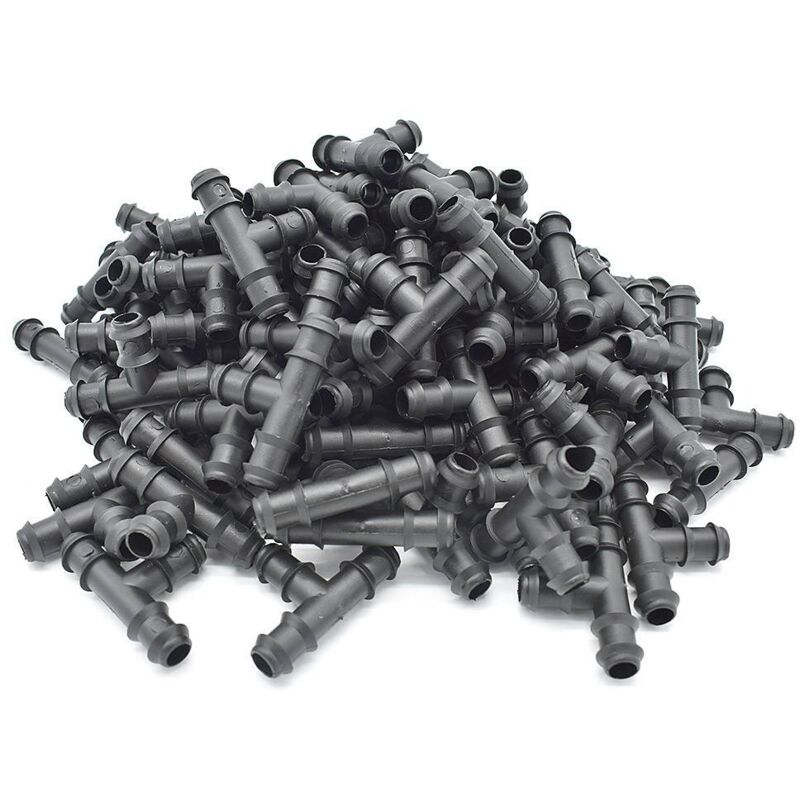 Lot de 100 Tés cannelés 16x16x16 pour micro irrigation