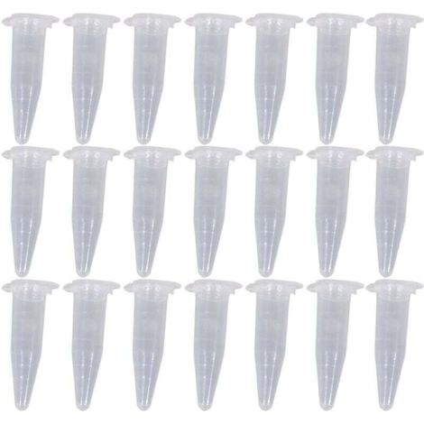 Lot de 100 Tubes à Essai Miniatures 1.5 ml Plastique Transparent Bouchon Pression pour Centrifugeuse 42 x 11 mm