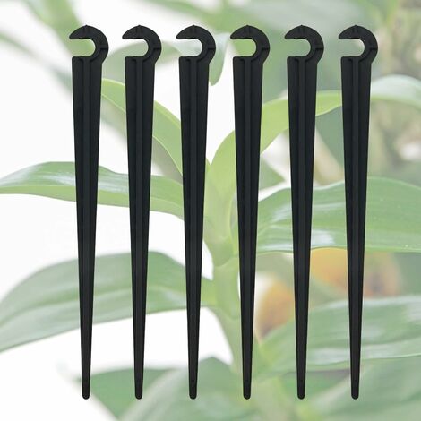 Lot de 100 Tuyau Goutte à Goutte Support, Goute a Goute Arrosage Support, Irrigation Support,Piquets de Tuyau Égouttement, Piquets de Tuyau Irrigation, pour 4/7 Tuyau d'Arrosage Goutte à Goutte,Noir，F