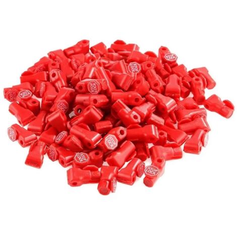 Lot de 100 verrous antivol rouges de 6 mm avec crochet de sécurité
