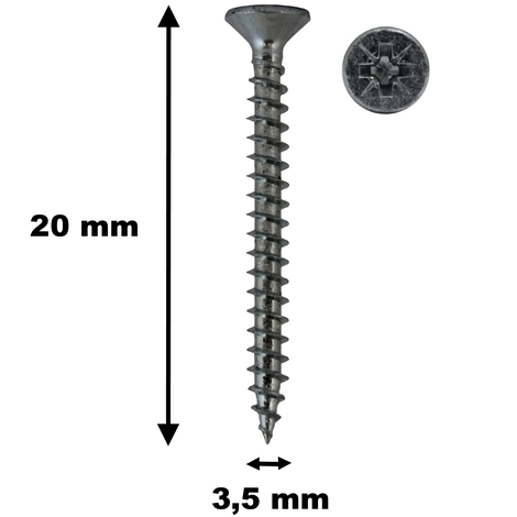 Cache-vis pour vis cruciforme de 3,5 à 5 mm blanc par 20 CIME, 235775, Quincaillerie