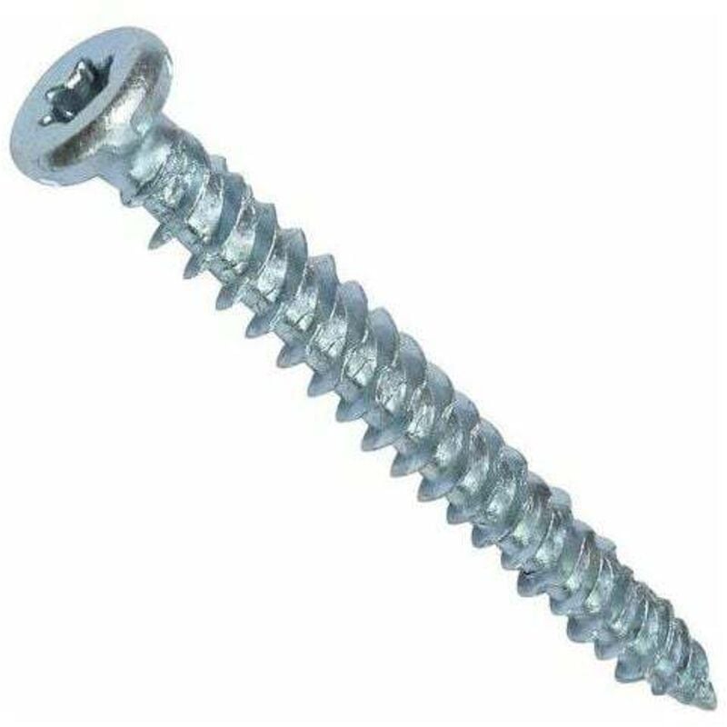 Lot de 100 Vis d'ancrage direct pour béton Ø7,5x72mm tête fraisée conique - à empreinte étoile T30 - fixation directe sans cheville