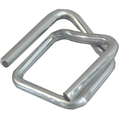 TECPLAST Boucle acier autobloquante BC - Qualité PRO - Carton de 1000 boucles pour cerclage du feuillard plastique ou textile