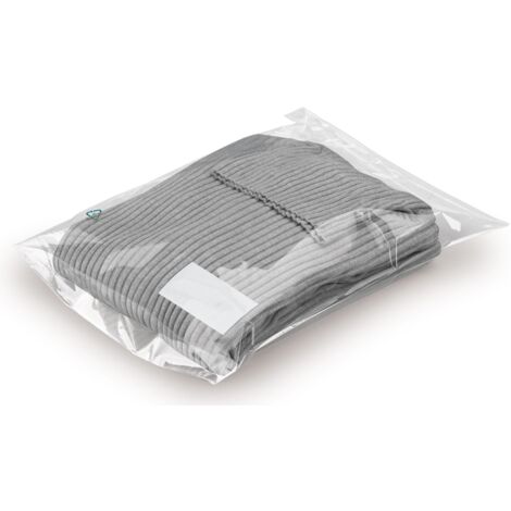 Lot de 1000 Sachet plastique transparent brillant à fermeture adhésive 40 microns 16 X 22 cm