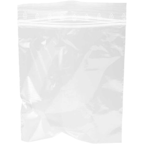 Lot de 1000 Sachet plastique zip transparent 50 microns 16 X 22 cm