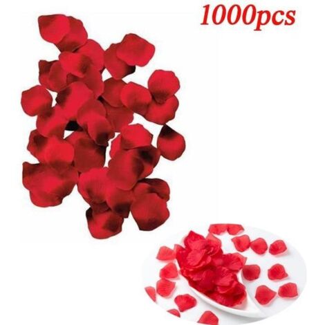 Lot de 1000pcs Pétales de Rose Artificielles Rouge - FLEUR ARTIFICIELLE - soie synthétique - 4cm