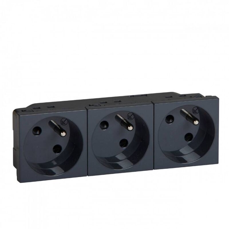Legrand - mosaic triple prise 2P+T anthracite 079163