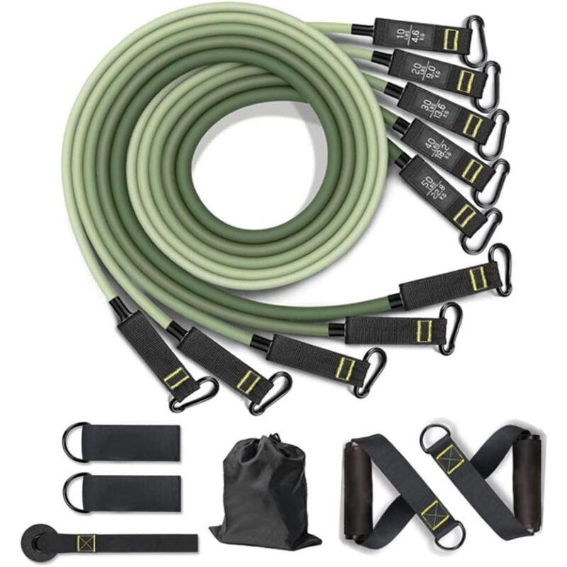 Lot de 11 bandes de résistance en TPE pour homme et femme, équipement de fitness, de yoga, de traction, de gymnastique, élastiques, en