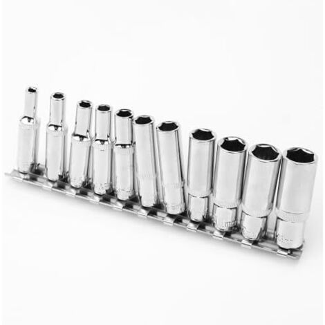 Lot de 11 clés à douille hexagonales 1/4", 4-13 mm, pour l'entretien l'automobile et la machine -