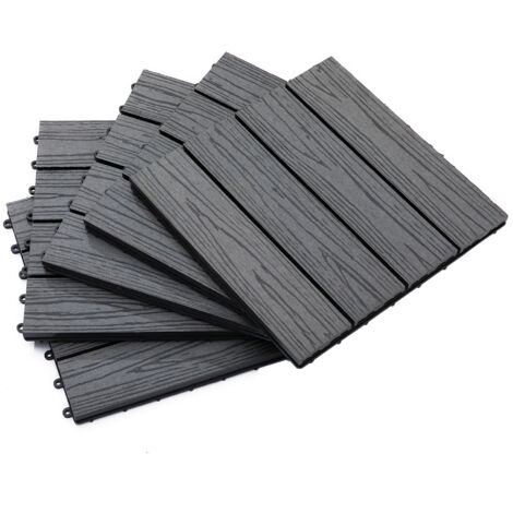 Lot de 11 dalles de terrasse emboîtables 30x30 cm, 1 m² max, pose facile