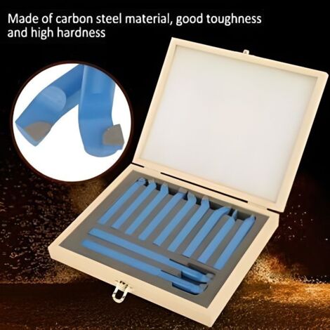 Lot de 11 outils de tournage carbure pour tour à métal 8 x 8 mm -PEL
