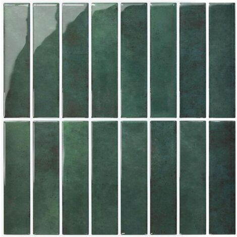 Lot de 12 (30,5 x 30,5 cm) de papier peint adhésif pour crédence de cuisine et salle de bain, motif carreaux de PVC 3D imperméables