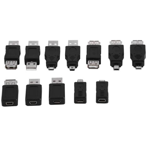 Lot de 12 adaptateurs USB2.0 mâles/femelles pour micro et mini connecteurs
