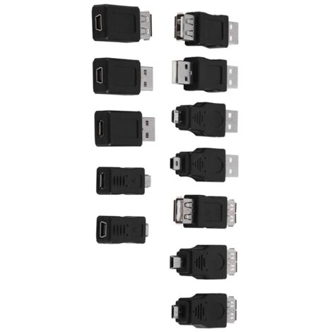 Lot de 12 adaptateurs USB2.0 mâles/femelles pour micro et mini connecteurs
