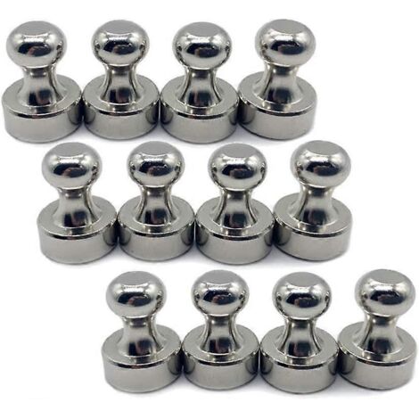Lot de 12 aimants en néodyme, aimants puissants pour réfrigérateur, mini aimants en néodyme, épingles magnétiques en acier