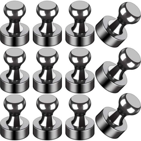 Lot de 12 aimants noirs pour réfrigérateur, pour tableau blanc, bureau, salle de classe, carte, cuisine